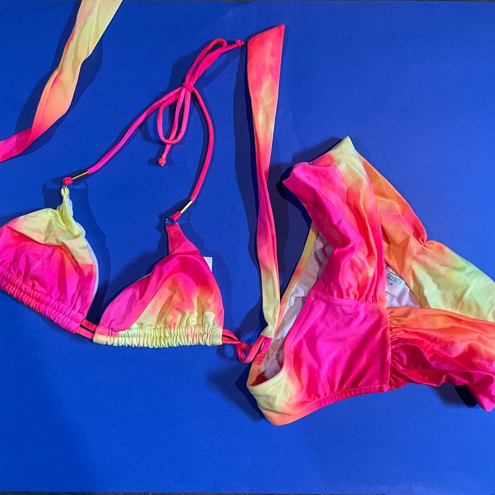Sports Illustrated NEVER WORN BRAND NEW Vibrant Pink and Yellow Bikini Set